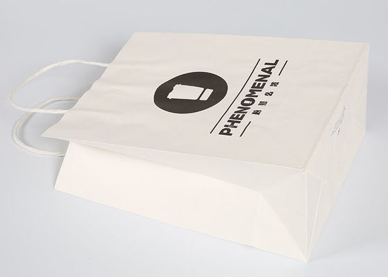 Сумки упаковки большой бумаги белые, напечатанные сумки подарка для упаковки одежды подарка