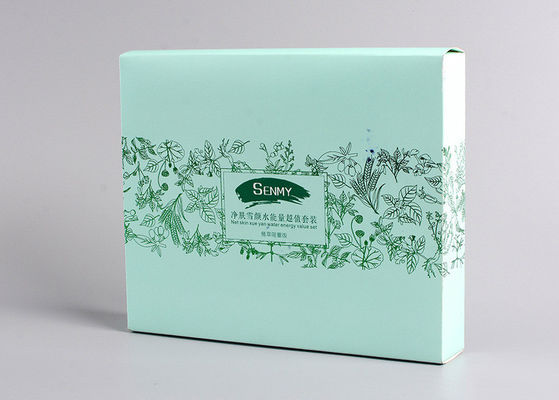 Коробка косметического изготовленного на заказ продукта упаковывая, изготовленные на заказ розничные коробки с печатью зеленого золота