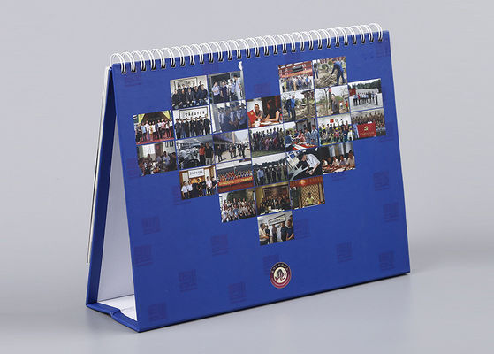 Штейновый настольный календарь офиса основания Папербоард отделкой с спиральным изгибом белого металла