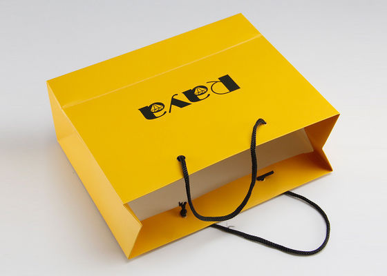 Желтая штейновая бумажная напечатанные ручка нейлона хозяйственных сумок и подгонянный логотип